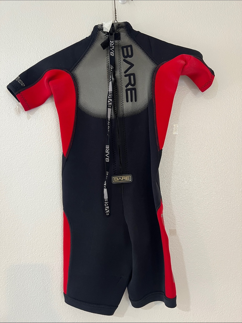 Kids Shorty Wetsuit — Black with Red Panels